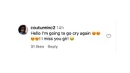 Jeanine Robel comments on Jordyn Woods IG post. Photo Credit: Jordyn Woods' IG account